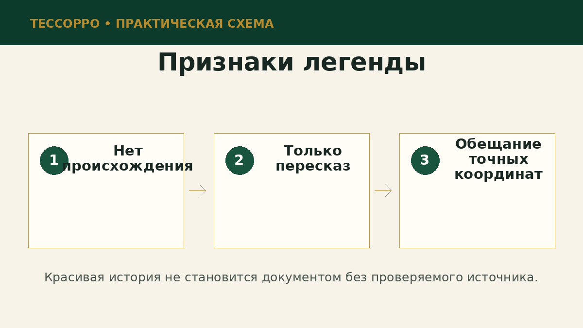 Признаки легенды